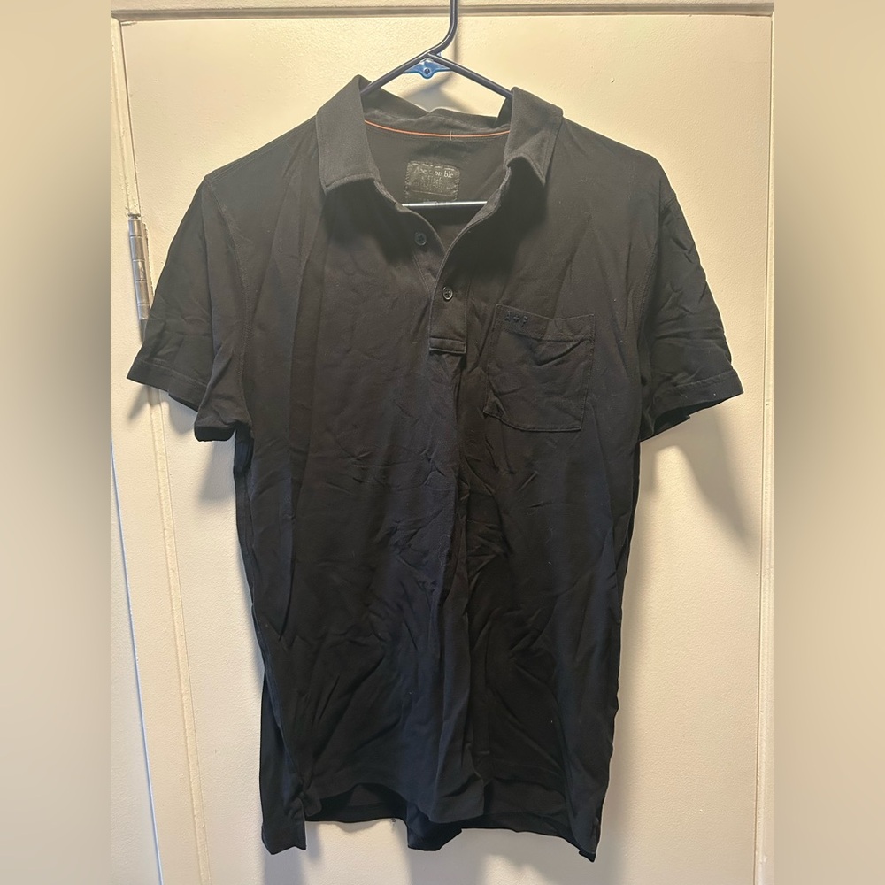 Abercrombie & Fitch Textured Men's Black Polo Short Sleeve Shirt - M - Picture 2 of 6